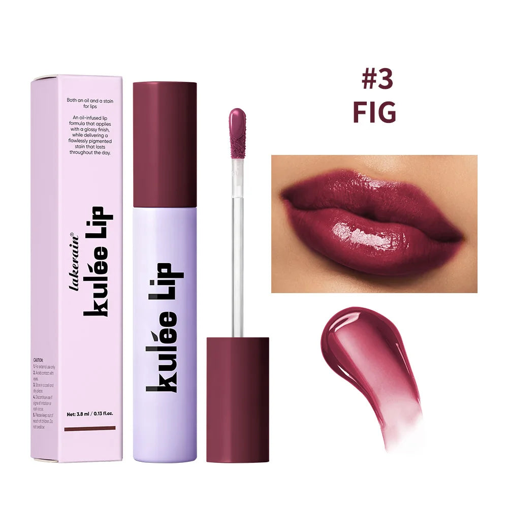 Staining Lip Oil Kulfée Lip Gloss Stain Two In One Long Lasting Deep Hydration Moisturizing Non Sticky Waterproof Lip Cosmetics