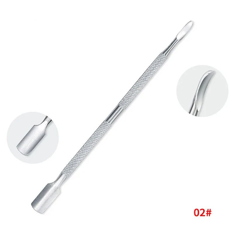 1/4/5/7Pc Professional Stainless Steel Nail Care Tools Double Head Cuticle Pusher Cuticle Nipper Nail Cuticle Remover Accessorie