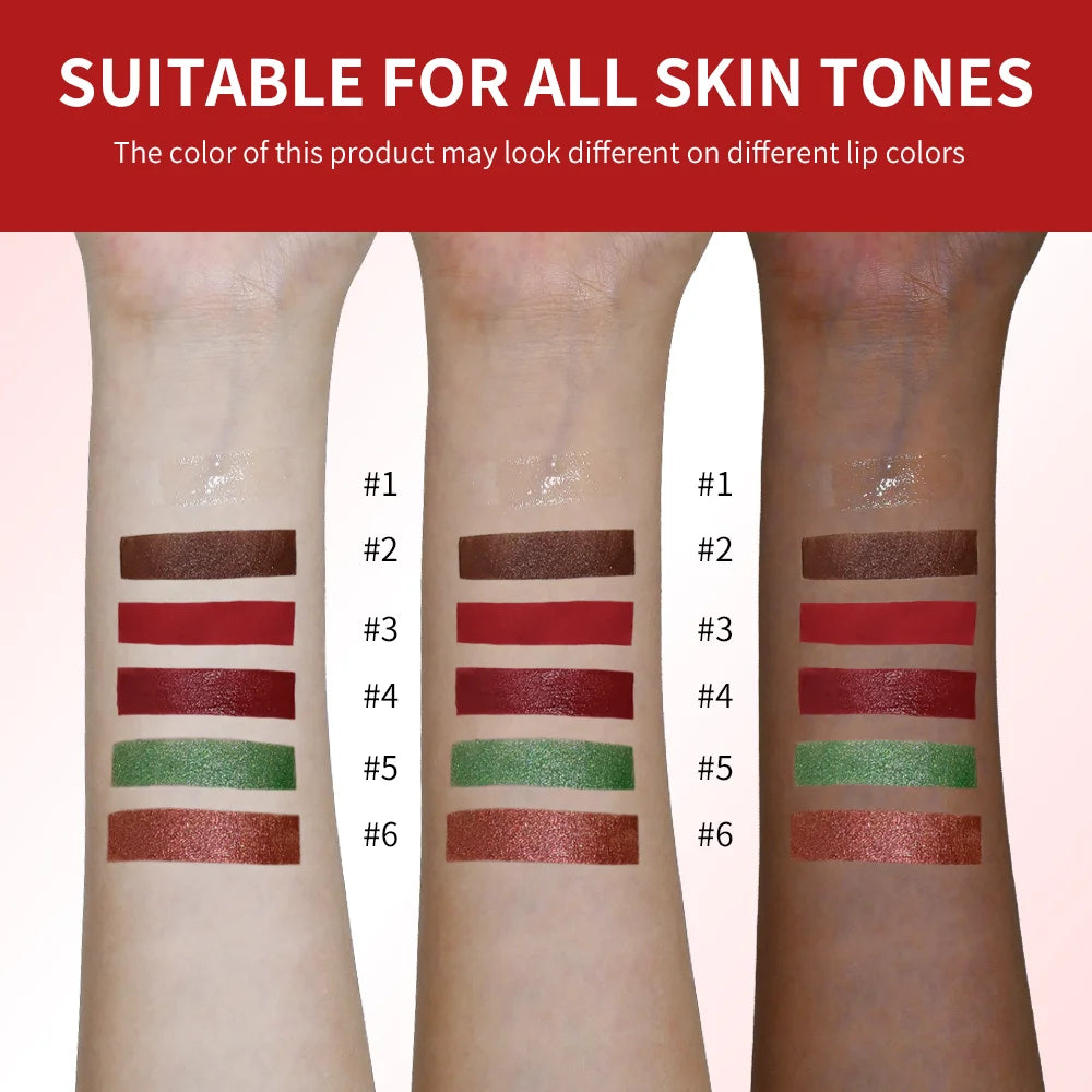 Christmas Colorful Lip Gloss Set Lip Stain Lipstick Woman Make Up Long Lasting Lipsticks Shiny Lip Gloss Pack Set Cosmetics Make