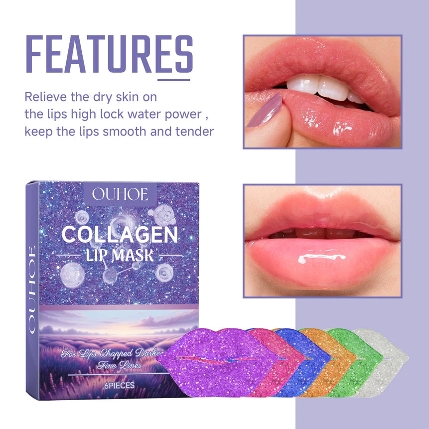Collagen Lip Patches Mask Hydrating Firming Nourish Smooth Plumper Brighten Repair Moisturizing Lips Gel Pads Skin Care Products
