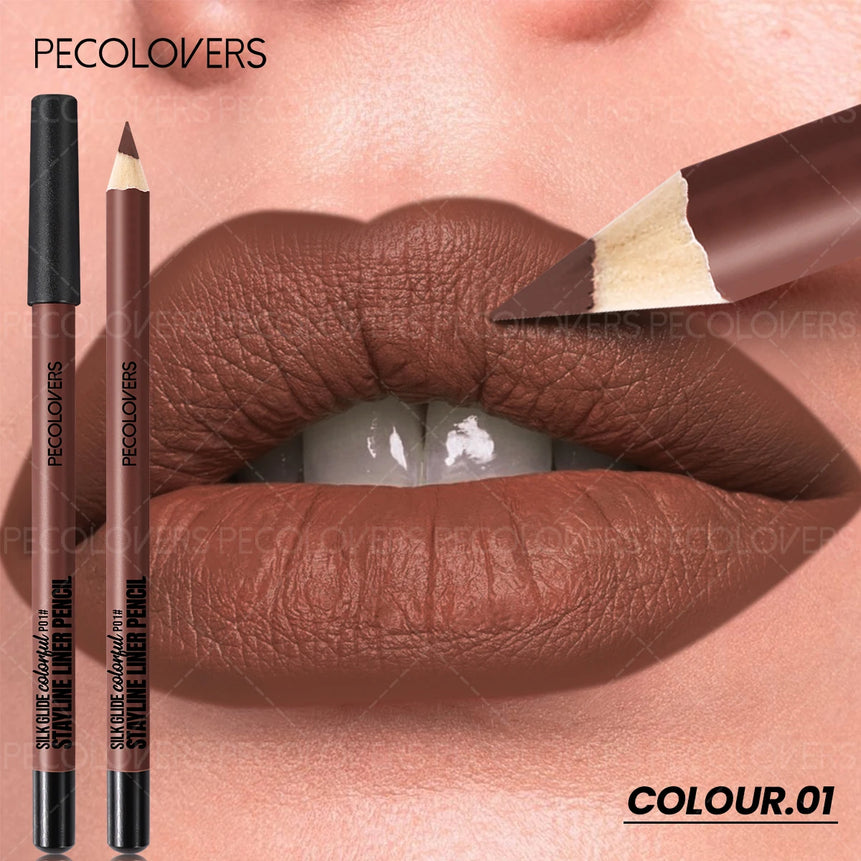 1PC Matte Lip Liner - Pencil Formula, Nude Pink/Brown/Red, Smooth Effect, Three-dimensional Lip, Beginner-friendly