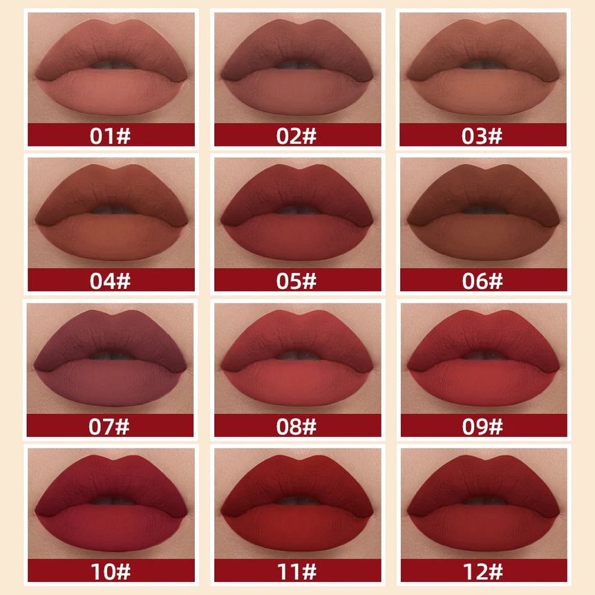 Matte Liquid Lipstick Waterproof Velvet Nude Sexy Red Lip Gloss Long Lasting Nonstick Lip Stain Makeup 24 Colors Hot Lipgloss