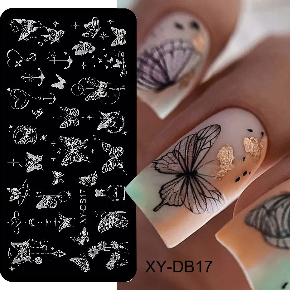 Lace Floral Nail Art Stamping Plate French Wedding Bohemian Style Polish Printing Template Plate Flower Stencils Manicure Tool