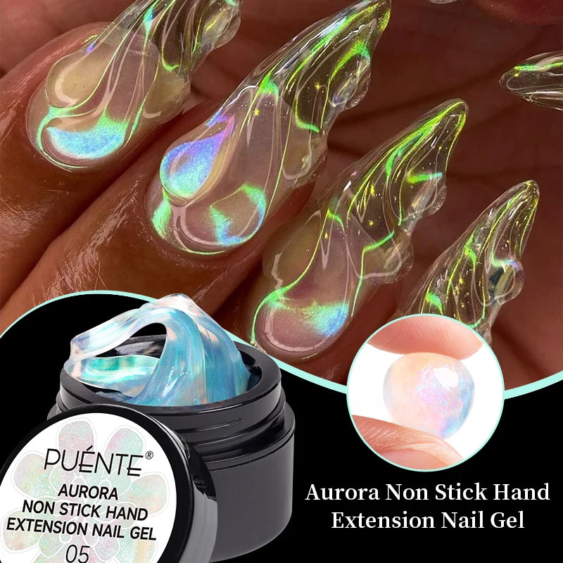 PUENTE 7.5ML Red Flame Reflective Gel Nail Polish Flash Sparkling Red Glitter Nail Gel Soak Off UV Semi-permanent Nail Varnish