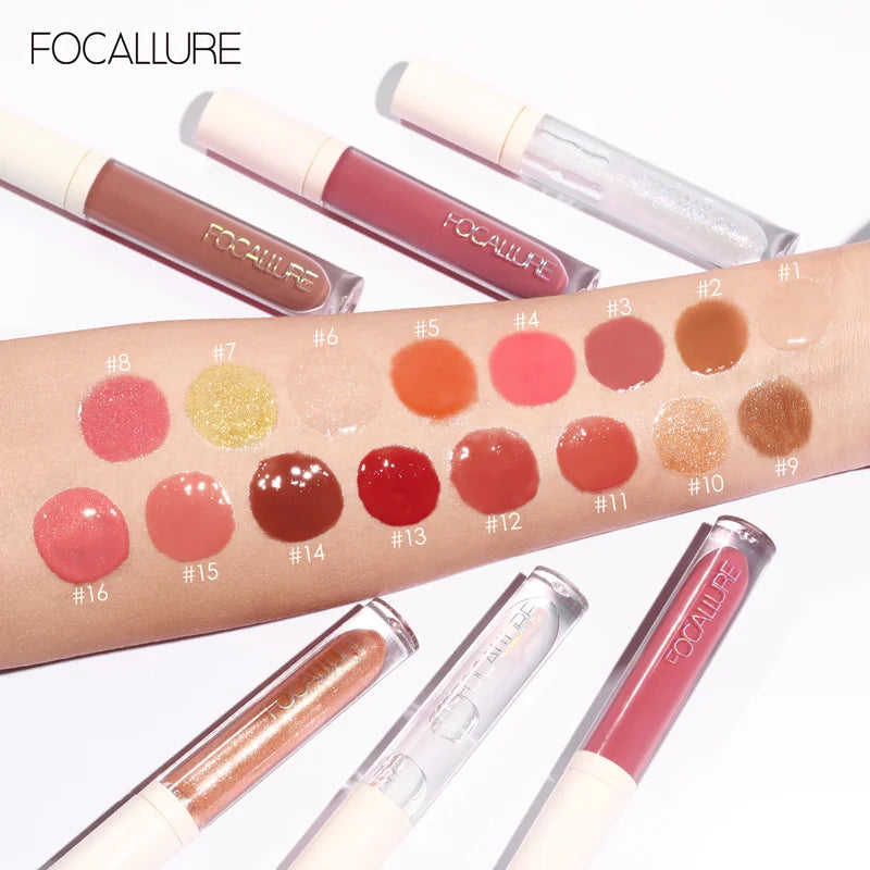 Wholesale FOCALLURE Makeup Lip Gloss Moisturizing Long Lasting Juicy Jelly Lip Tint Shiny Transparent Lipgloss Women's Cosmetics