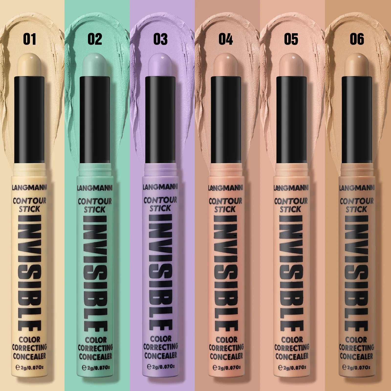 6 Colors Modify Skin Tone Concealer Contour Stick Full Cover Spot Blemish Acne Marks Concealer Waterproof Lasting Face Cosmetics