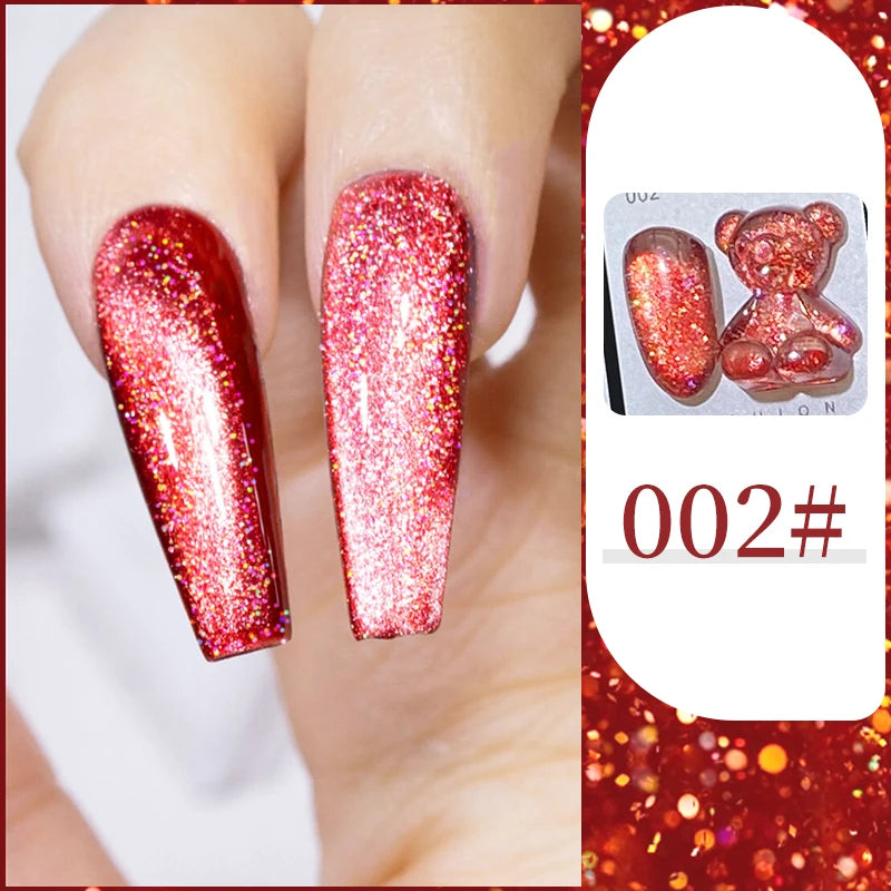 15ml Super Reflective Flash Disco Nail Gel Polish Relective Glitter Semi Permanent Nail Art Varnish For Manicures