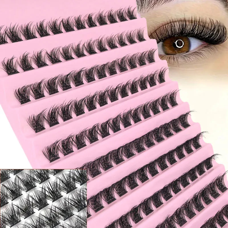 DIY Eyelash Extension Kit Individual Lashes Cluster Mix Lash Clusters with Lash Bond and Seal and Lash Accessories