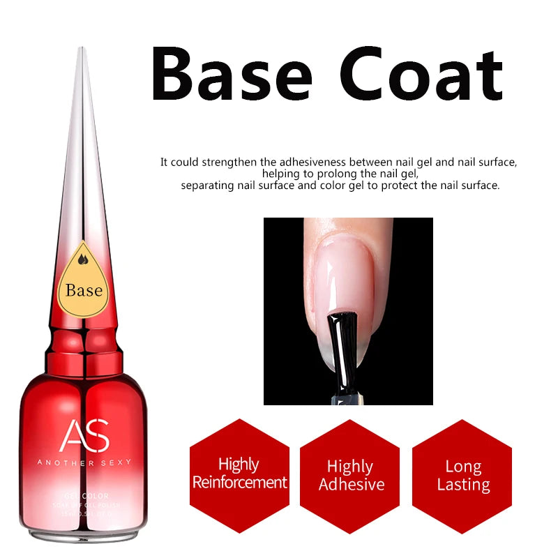 AS GEL Russian Matte Top Coat UV Gel Nail Polish 15ML Frosted Non Stick Powder Mat Top Coat No Wipe Semi Permanent Seal Gels