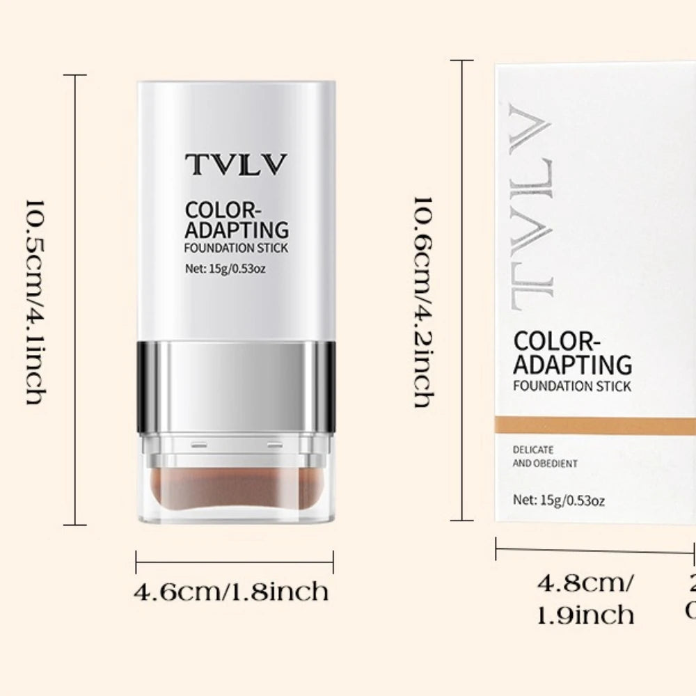 Two-in-one Color-changing Foundation Stick, Moisturizing Without Cakey Texture, Dual-head Lightweight and Smooth Foundation