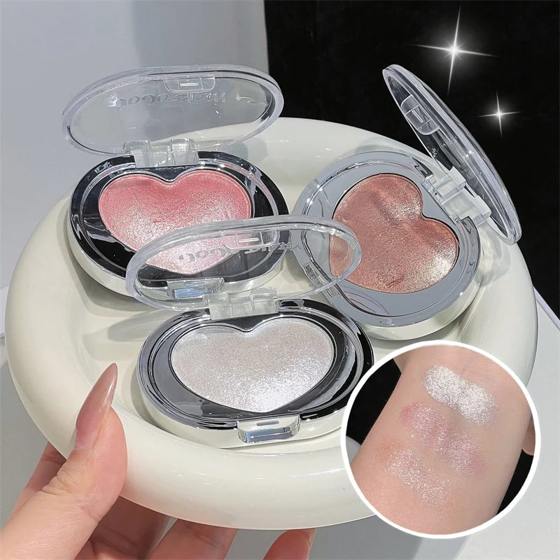 Diamond Sparkle Highlighter Cream Monochrome Shimmer Pearl White Pink Gold Face Contour Brighten Makeup Clear Glitter Highlight