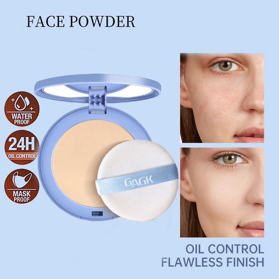 Face Pressed Powder Oil Control Invisible Pores Waterproof Matte Long Lasting NaturalPowder Foundations Makeup