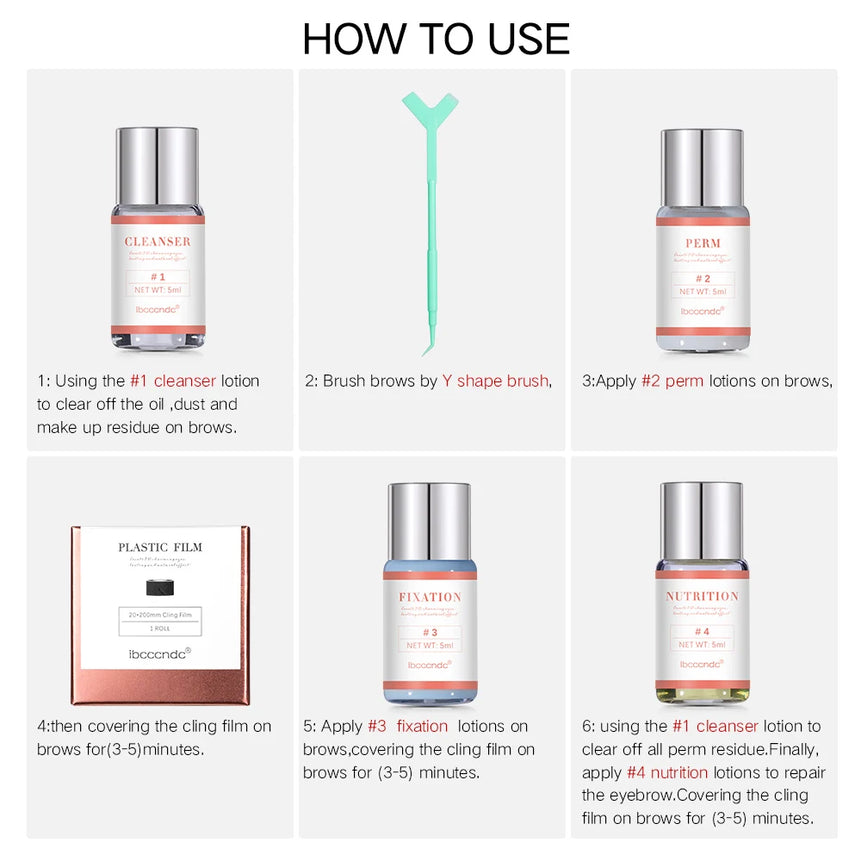 Hot Brow Lift Perming Eyebrow Lifting Brow Lamination Kit With Cling Film Nutrition Keratin Perming Lotion For Home Use Kit