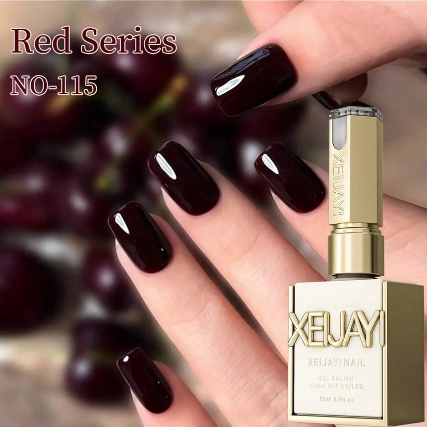 XEIJAYI 3pcs 15ML Gel Nail Polish  - Red Shades, Glossy & Matte Finish, UV/LED Cured, Lead-Free, Alcohol-Free Gel