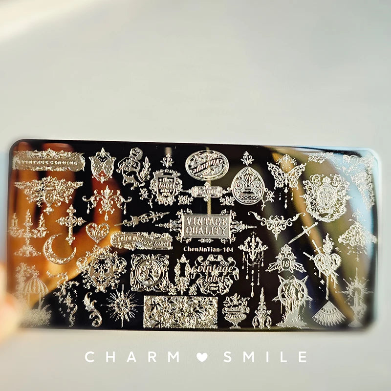 Cartoon Characters Stamping Plates  French Line Geometry  Flowers Leaves Animals Image Stainless Steel Nail Art Template Stencil