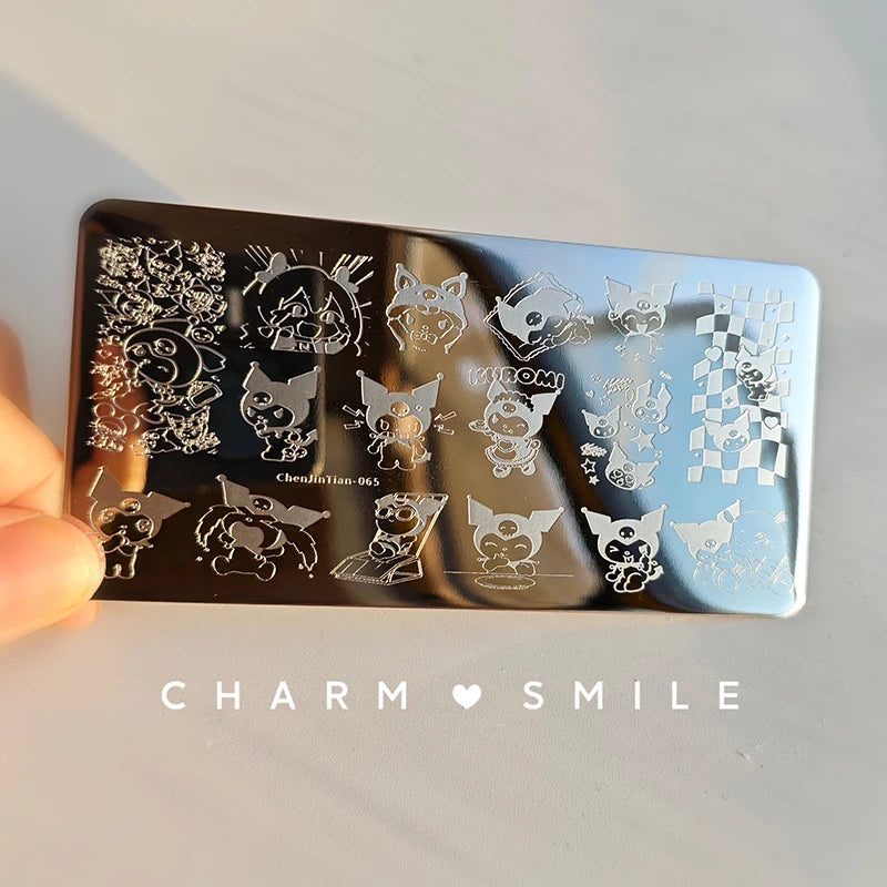 Cartoon Characters Stamping Plates  French Line Geometry  Flowers Leaves Animals Image Stainless Steel Nail Art Template Stencil