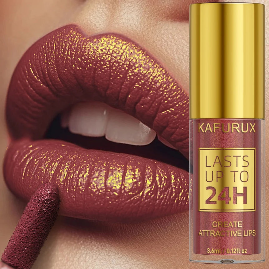 14 Colors Glitter Metallic Lip Glaze Shiny Long Lasting Lip Gloss Waterproof Liquid Lipstick Makeup Lip Oil Lip Tint Gifts for W